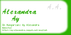 alexandra ay business card